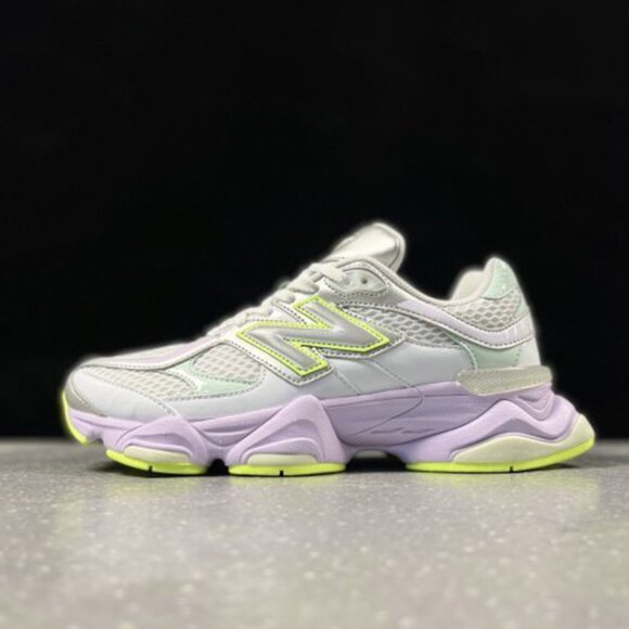 9060 Series White & Silverand Purple New Balance Running Shoes - Picture 5 of 6